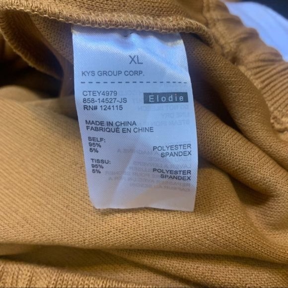 NWT Elodie Clay Mock Neck Long Balloon Sleeve Ribbed Knit Top XL - Picture 10 of 11